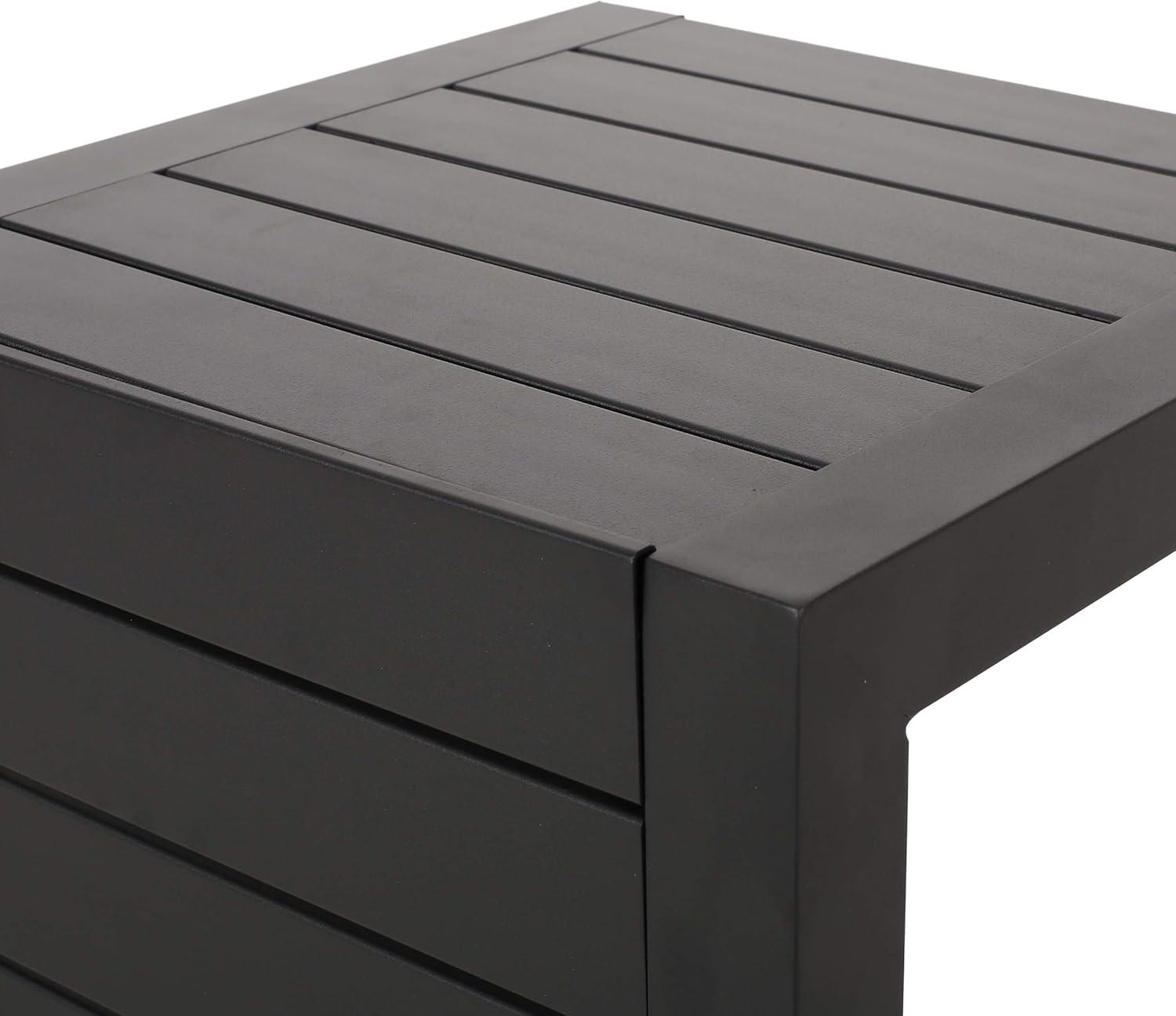 image:imageChristopher Knight Home Jesse Coral Outdoor Modern Aluminum CShaped End Table WhiteMatte Black