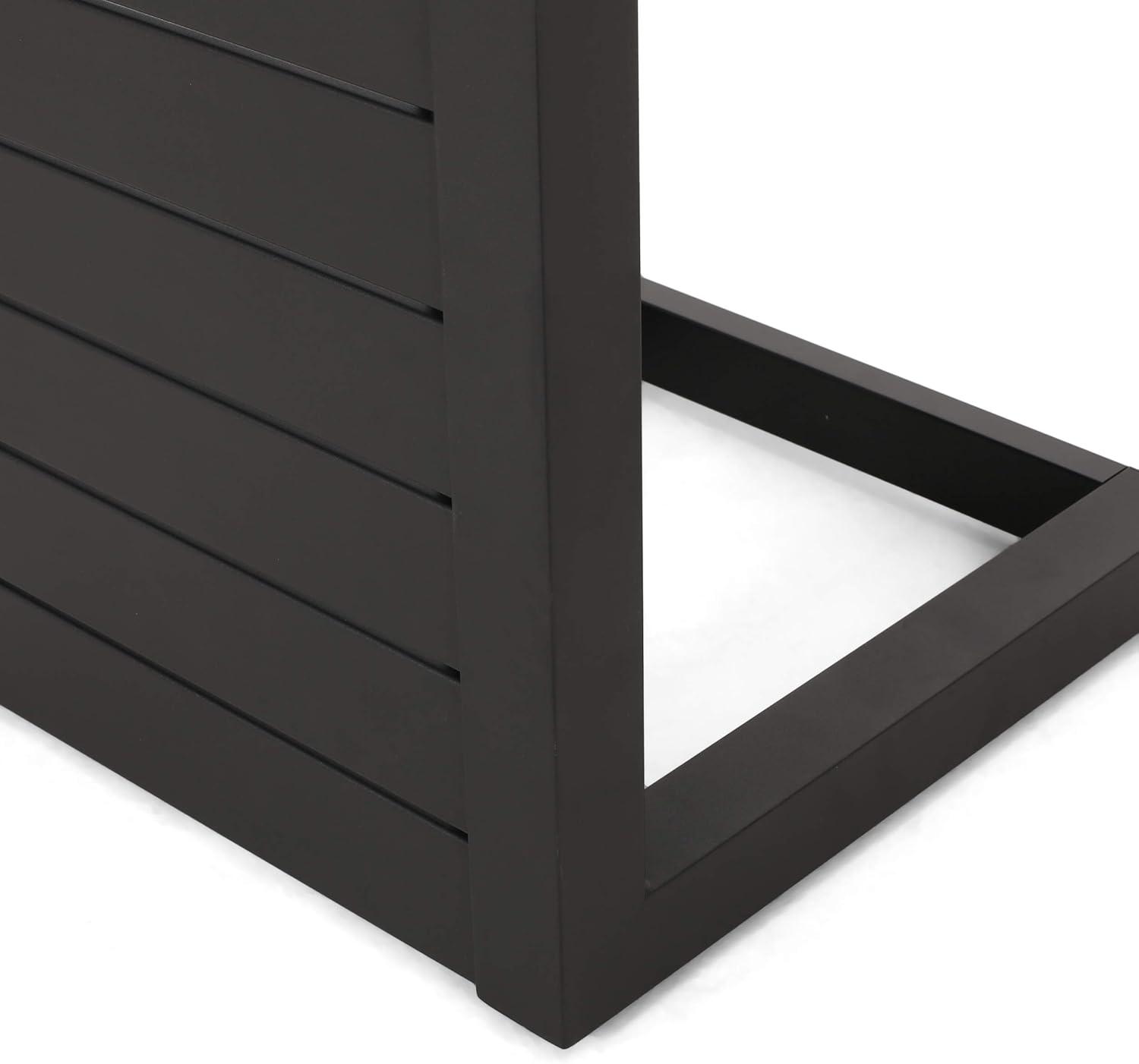 image:imageChristopher Knight Home Jesse Coral Outdoor Modern Aluminum CShaped End Table WhiteMatte Black