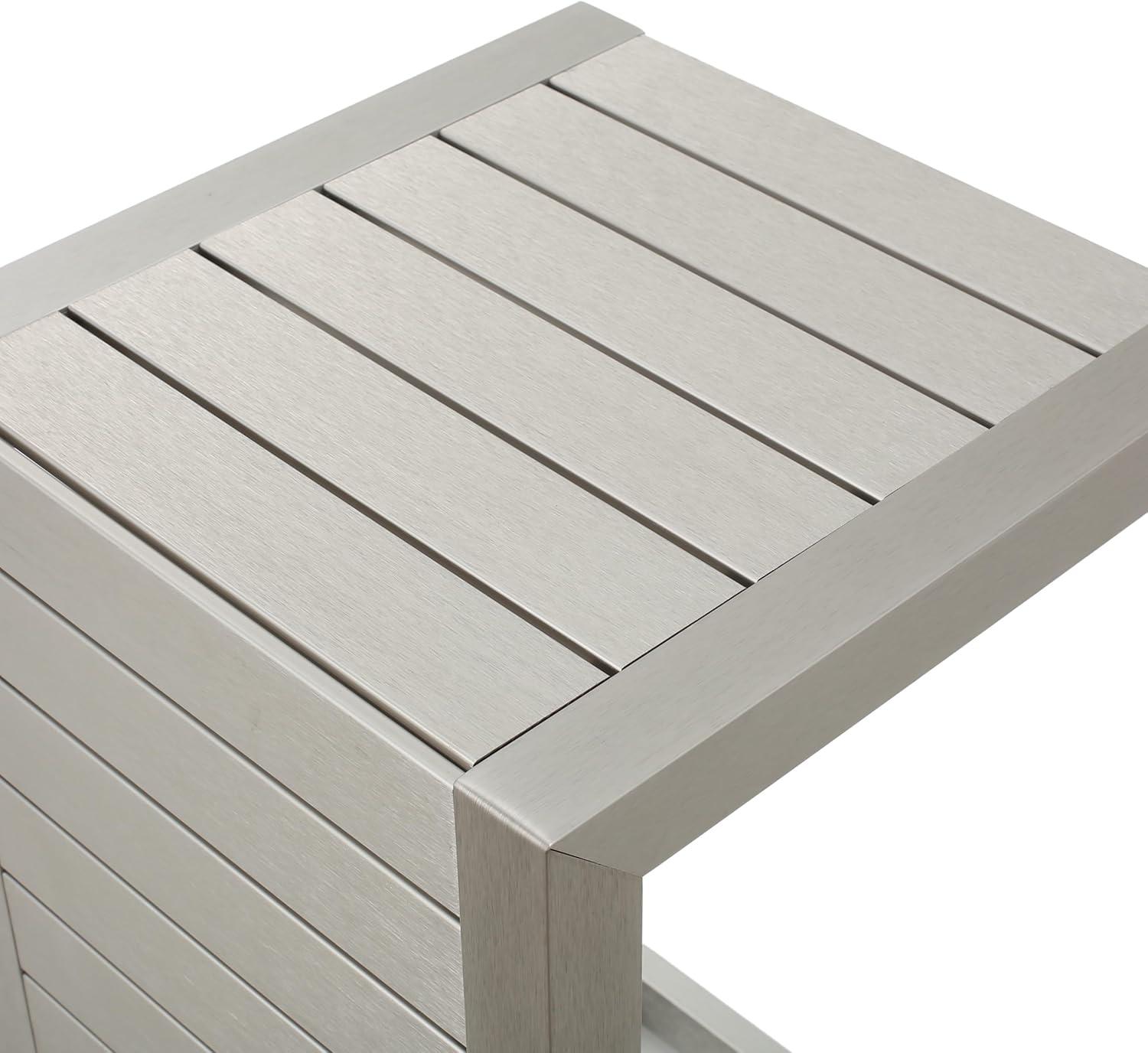 image:imageChristopher Knight Home Jesse Coral Outdoor Modern Aluminum CShaped End Table WhiteSilver