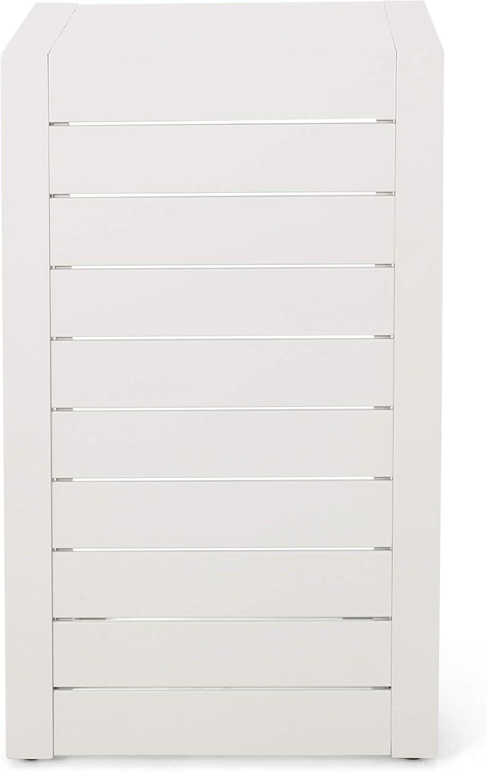 image:imageChristopher Knight Home Jesse Coral Outdoor Modern Aluminum CShaped End Table WhiteWhite