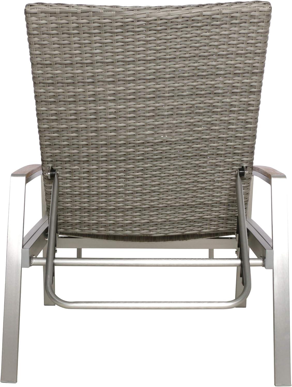 image:imageChristopher Knight Home Joy Outdoor Wicker and Aluminum Chaise Lounges Set of 2 Gray Finish