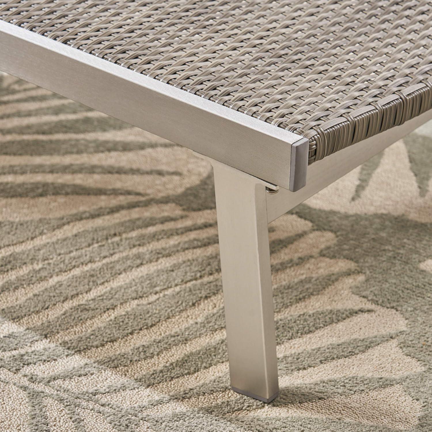 image:imageChristopher Knight Home Joy Outdoor Wicker and Aluminum Chaise Lounges Set of 2 Gray Finish