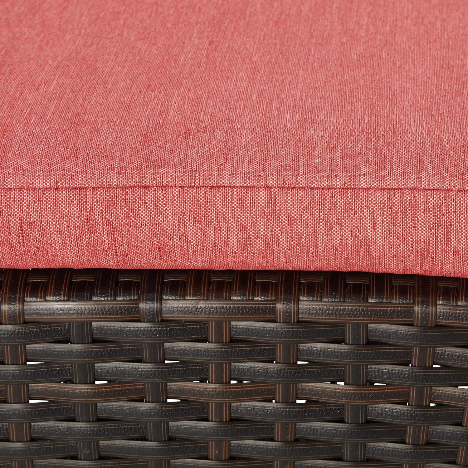 image:imageChristopher Knight Home Salem Outdoor Wicker Adjustable Chaise Lounge with Arms with Cushion Multibrown Red