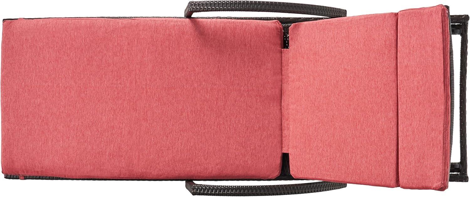 image:imageChristopher Knight Home Salem Outdoor Wicker Adjustable Chaise Lounge with Arms with Cushion Multibrown Red