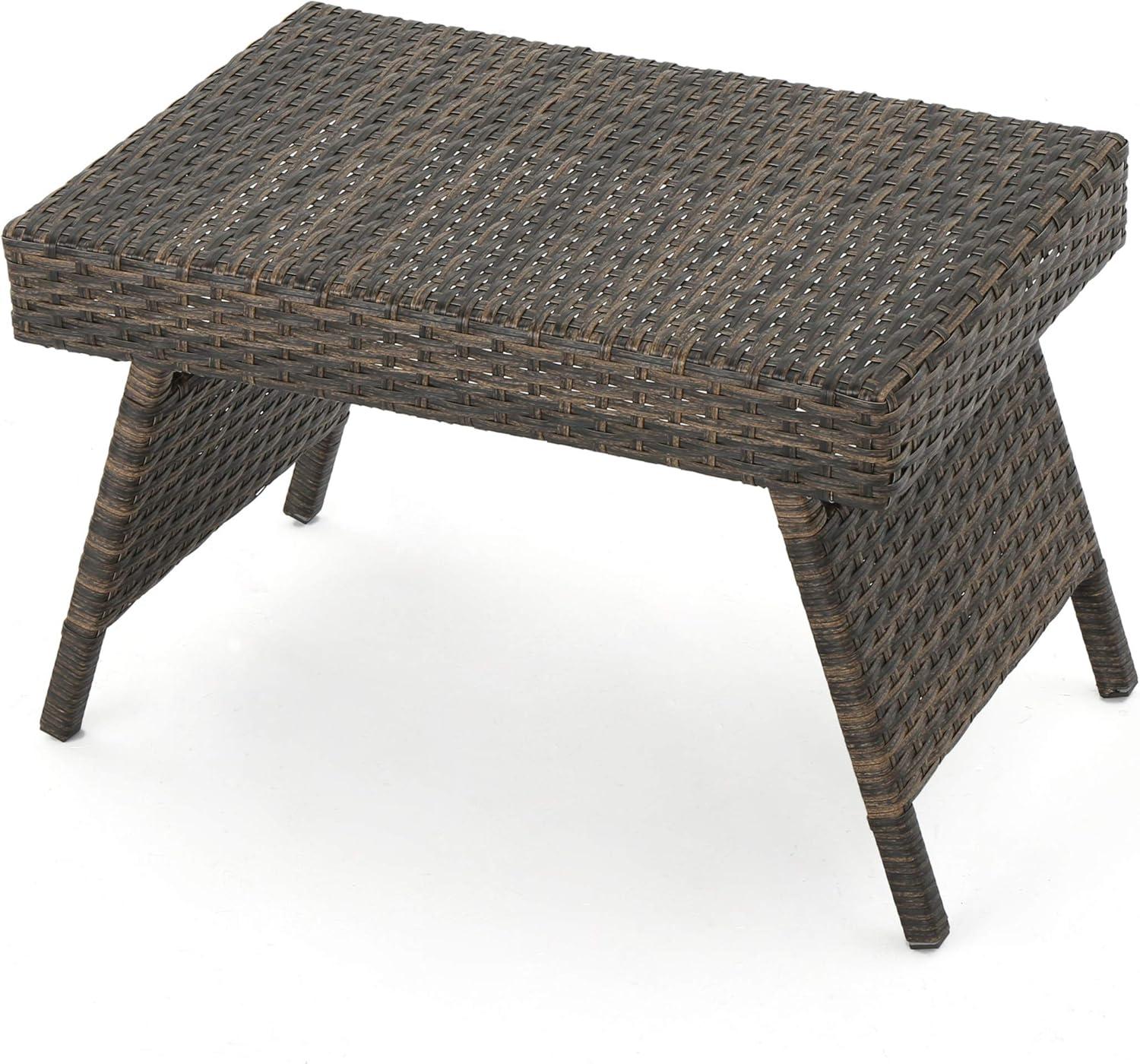 image:imageChristopher Knight Home Thira Outdoor Wicker End Table with Aluminum Frame Mix Mocha