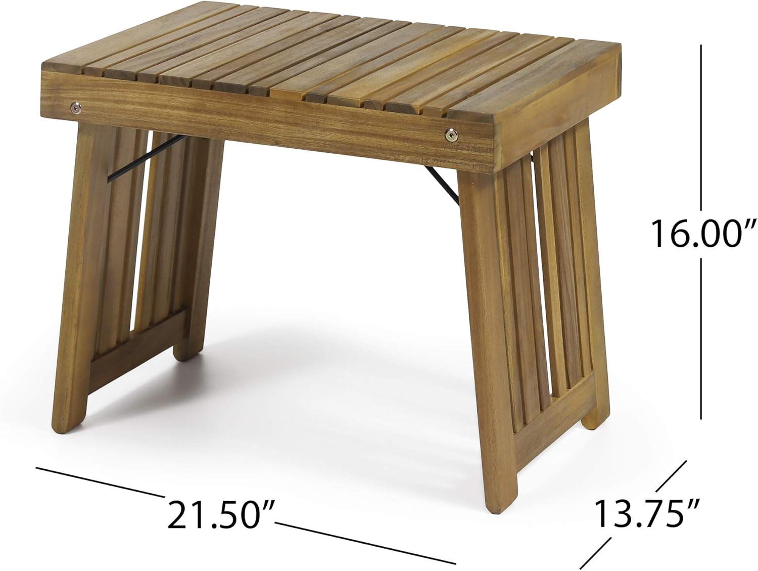 image:imageChristopher Knight Home Warner Outdoor Acacia Wood 3 Piece Chaise Lounge Set Teak Finish CreamRust Orange