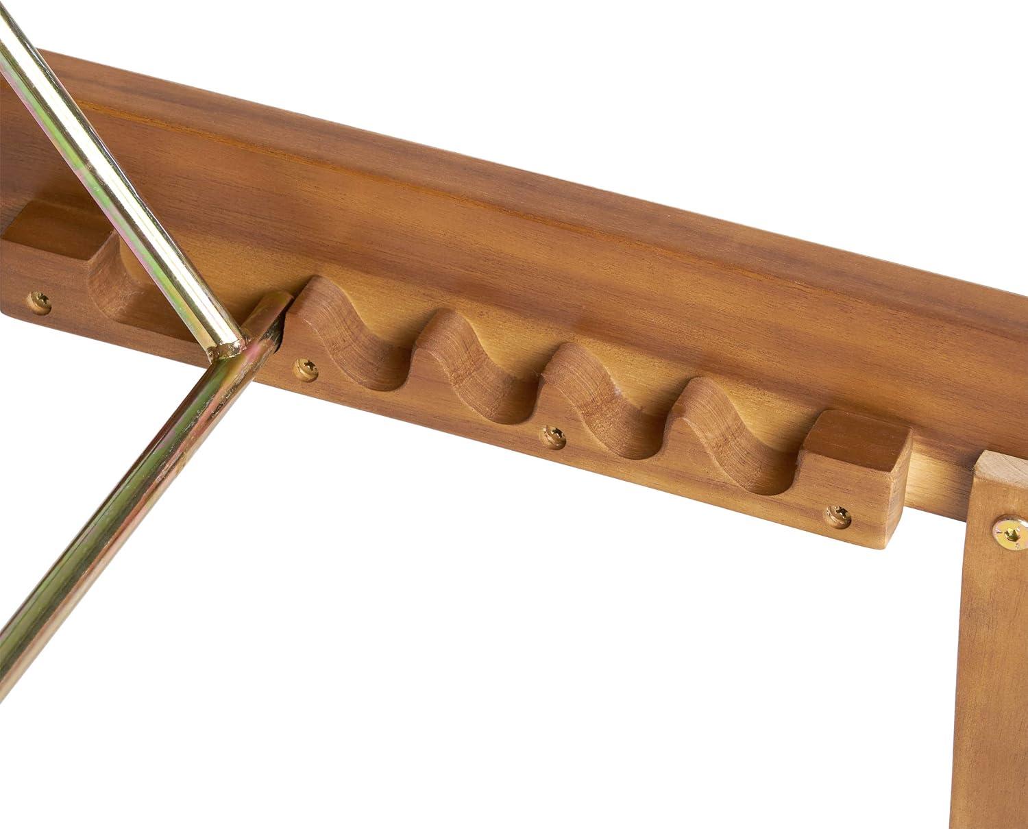image:imageChristopher Knight Home Warner Outdoor Acacia Wood 3 Piece Chaise Lounge Set Teak Finish CreamRust Orange