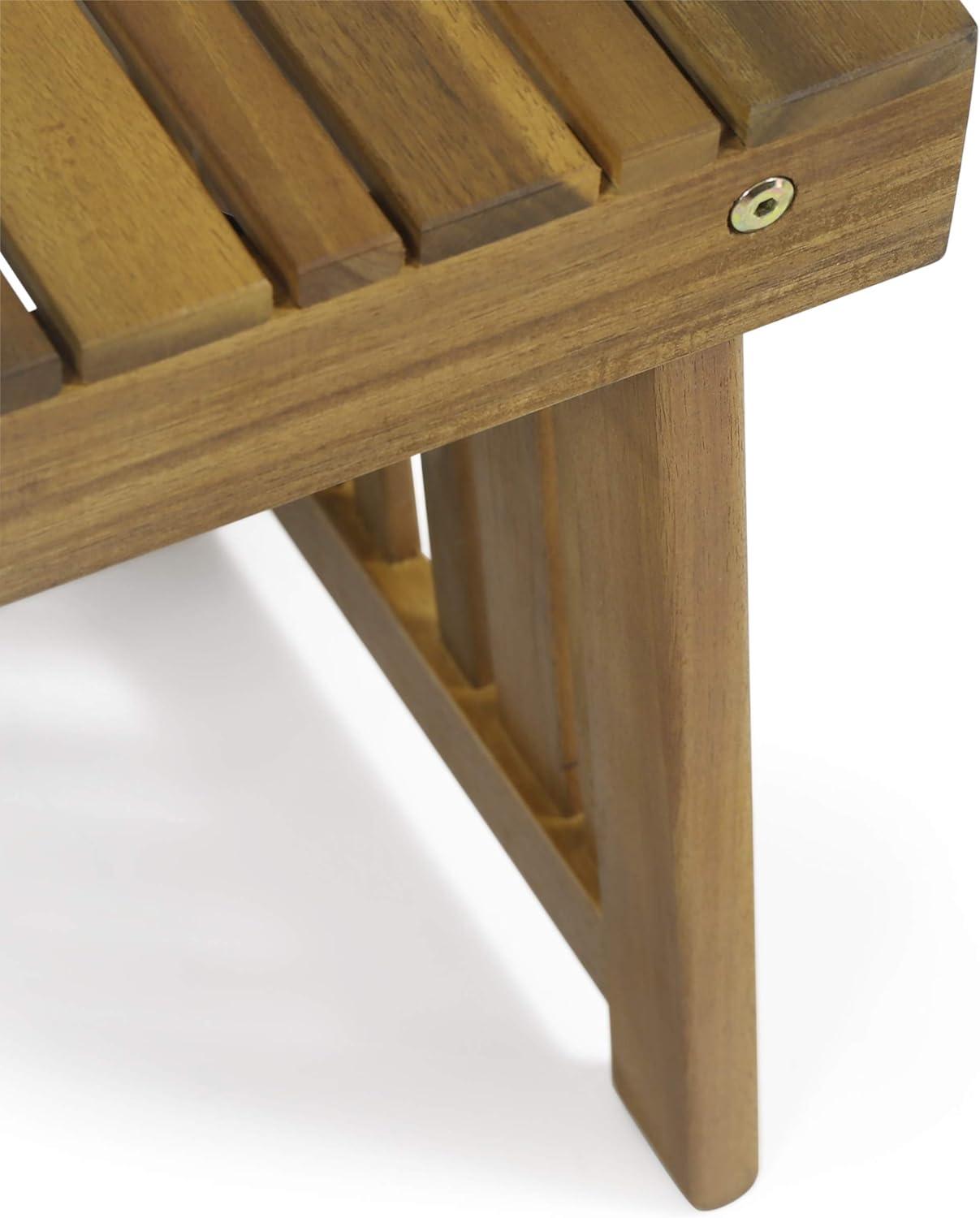 image:imageChristopher Knight Home Warner Outdoor Acacia Wood 3 Piece Chaise Lounge Set Teak Finish CreamRust Orange