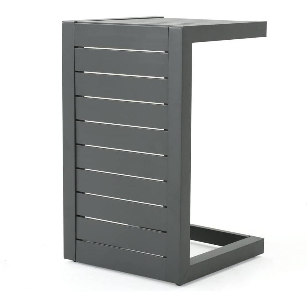 image:imageChristopher Knight Home Jesse Coral Outdoor Modern Aluminum CShaped End Table WhiteGrey