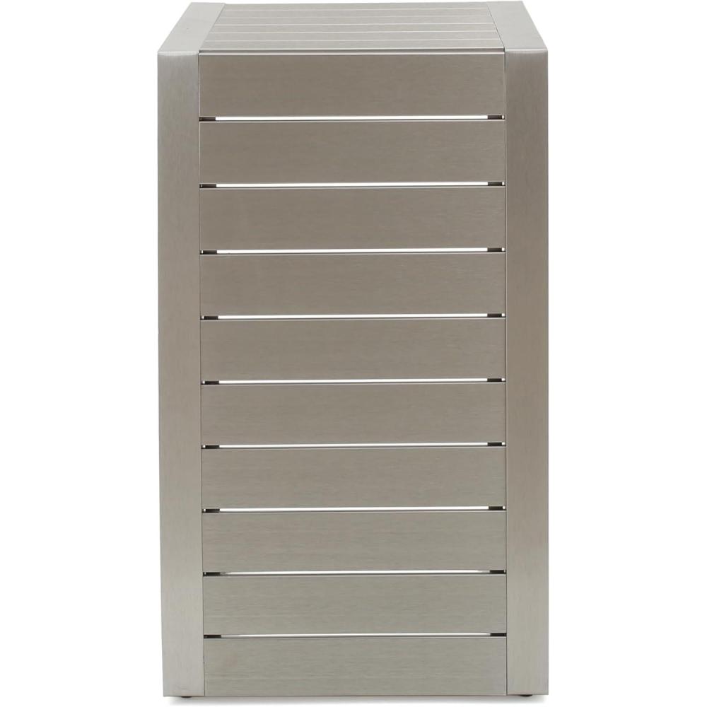 image:imageChristopher Knight Home Jesse Coral Outdoor Modern Aluminum CShaped End Table WhiteSilver