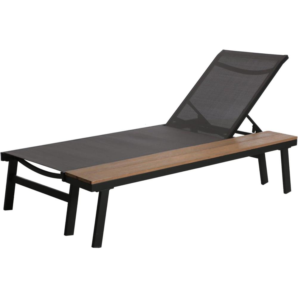 image:imageChristopher Knight Home John Outdoor Mesh and Aluminum Chaise Lounge with Side Table Gray