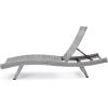 Christopher Knight Home Crete Outdoor Wicker Chaise Lounges, 2-Pcs Set, Grey