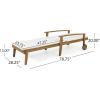 Christopher Knight Home Jason Outdoor Chaise Lounge with Water Resistant Cushion – Acacia Wood – Teak/Orange (Set of 2)(Teak Finish + Yellow + Cream)