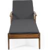 Christopher Knight Home Jason Outdoor Chaise Lounge with Water Resistant Cushion – Acacia Wood – Teak/Orange (Set of 2)(Teak Finish + Yellow + Dark Gray)