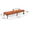 Christopher Knight Home Jason Outdoor Chaise Lounge with Water Resistant Cushion – Acacia Wood – Teak/Orange (Set of 2)(Teak Finish + Yellow + Orange)