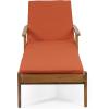 Christopher Knight Home Jason Outdoor Chaise Lounge with Water Resistant Cushion – Acacia Wood – Teak/Orange (Set of 2)(Teak Finish + Yellow + Orange)