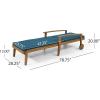 Christopher Knight Home Jason Outdoor Chaise Lounge with Water Resistant Cushion – Acacia Wood – Teak/Orange(Teak Finish + Yellow + Blue)