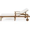 Christopher Knight Home Jason Outdoor Chaise Lounge with Water Resistant Cushion – Acacia Wood – Teak/Orange(Teak Finish + Yellow + Cream)
