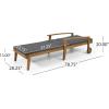 Christopher Knight Home Jason Outdoor Chaise Lounge with Water Resistant Cushion – Acacia Wood – Teak/Orange(Teak Finish + Yellow + Dark Gray)