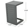 Christopher Knight Home Jesse Coral Outdoor Modern Aluminum C-Shaped End Table, White(Grey)