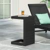 Christopher Knight Home Jesse Coral Outdoor Modern Aluminum C-Shaped End Table, White(Matte Black)