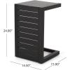 Christopher Knight Home Jesse Coral Outdoor Modern Aluminum C-Shaped End Table, White(Matte Black)