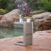 Christopher Knight Home Jesse Coral Outdoor Modern Aluminum C-Shaped End Table, White(Silver)