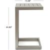 Christopher Knight Home Jesse Coral Outdoor Modern Aluminum C-Shaped End Table, White(Silver)