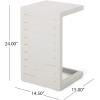 Christopher Knight Home Jesse Coral Outdoor Modern Aluminum C-Shaped End Table, White(White)