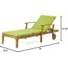 Christopher Knight Home Perla Outdoor Chaise Lounge with Water Resistant Cushion, Teak Finish / Green