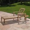Christopher Knight Home Perla Outdoor Chaise Lounge with Water Resistant Cushion, Teak Finish / Orange