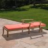 Christopher Knight Home Perla Outdoor Chaise Lounge with Water Resistant Cushion, Teak Finish / Orange
