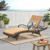 Christopher Knight Home Salem Outdoor Wicker Adjustable Chaise Lounge with Arms, with Cushion, Multibrown / Caramel