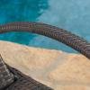 Christopher Knight Home Salem Outdoor Wicker Adjustable Chaise Lounge with Arms, with Cushion, Multibrown / Jungle Green