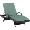 Christopher Knight Home Salem Outdoor Wicker Adjustable Chaise Lounge with Arms, with Cushion, Multibrown / Jungle Green