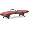 Christopher Knight Home Salem Outdoor Wicker Adjustable Chaise Lounge with Arms, with Cushion, Multibrown / Red