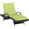 Christopher Knight Home Salem Outdoor Wicker Adjustable Chaise Lounges with Arms, with Cushions, 2-Pcs Set, Multibrown / Green
