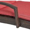 Christopher Knight Home Salem Outdoor Wicker Adjustable Chaise Lounges with Arms, with Cushions, 2-Pcs Set, Multibrown / Red