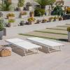 Christopher Knight Home Salton Outdoor Aluminum and Mesh Chaise Lounge Set, 2-Pcs Set, White / White