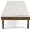 Christopher Knight Home Warner Outdoor Acacia Wood 3 Piece Chaise Lounge Set, Teak Finish, Cream(Cream)