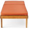 Christopher Knight Home Warner Outdoor Acacia Wood 3 Piece Chaise Lounge Set, Teak Finish, Cream(Rust Orange)