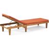 Christopher Knight Home Warner Outdoor Acacia Wood 3 Piece Chaise Lounge Set, Teak Finish, Cream(Rust Orange)