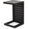 Jerome Outdoor Aluminum Chaise Lounge Set with C-Shaped End Table, White(Black)