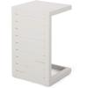 Jerome Outdoor Aluminum Chaise Lounge Set with C-Shaped End Table, White(White)