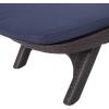 Joseph Outdoor Faux Wicker Chaise Lounges with Cushion (Set of 2), Dark Brown and Navy Blue(Dark Brown + Navy Blue)