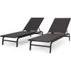 Christopher Knight Home Finn Chaise Lounge Sets, White(Dark Gray)