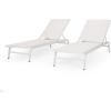 Christopher Knight Home Finn Chaise Lounge Sets, White(White)