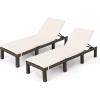 Christopher Knight Home Jamaica Outdoor Wicker Chaise Lounge with Water Resistant Cushion, 2-Pcs Set, Multibrown / Cream