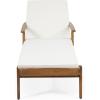 Christopher Knight Home Jason Outdoor Chaise Lounge with Water Resistant Cushion – Acacia Wood – Teak/Orange(Teak Finish + Yellow + Cream)