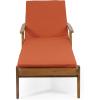 Christopher Knight Home Jason Outdoor Chaise Lounge with Water Resistant Cushion – Acacia Wood – Teak/Orange(Teak Finish + Yellow + Orange)